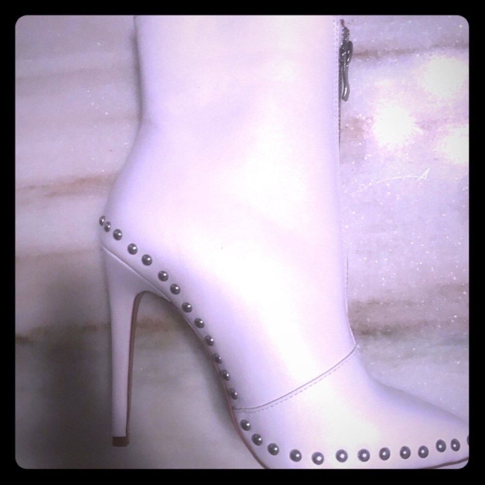 White ankle boots